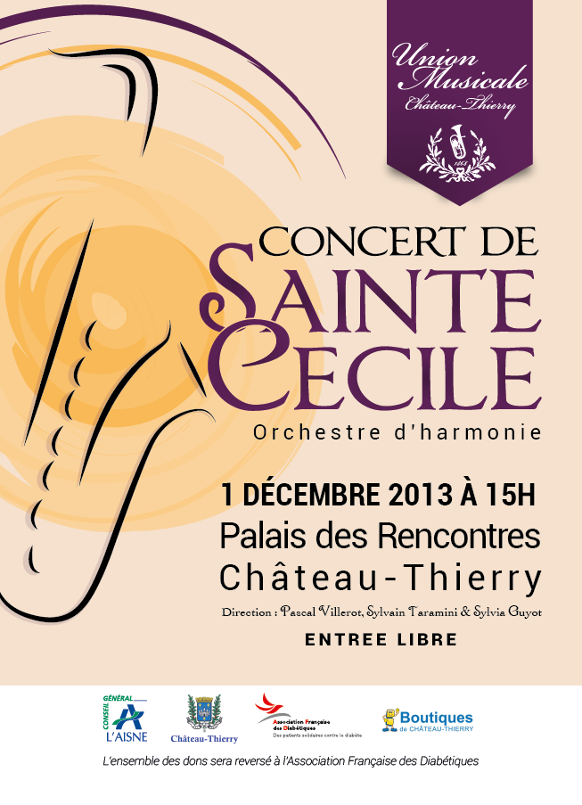 Affiche du concert de l'Union Musicale à la Sainte Cécile